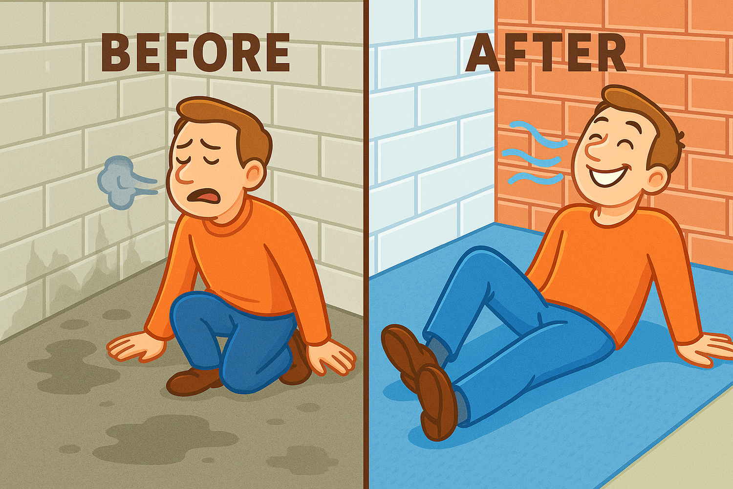 Bästa mattan till källaren? Dry Step™ Termomatta andas och isolerar mot kyla